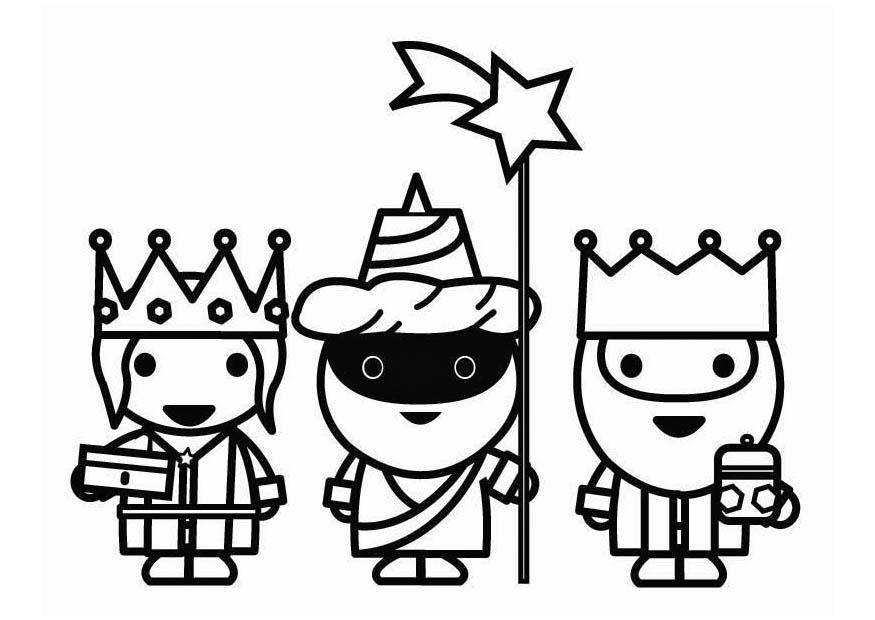 Página para colorir os trAªs reis magos a caminho