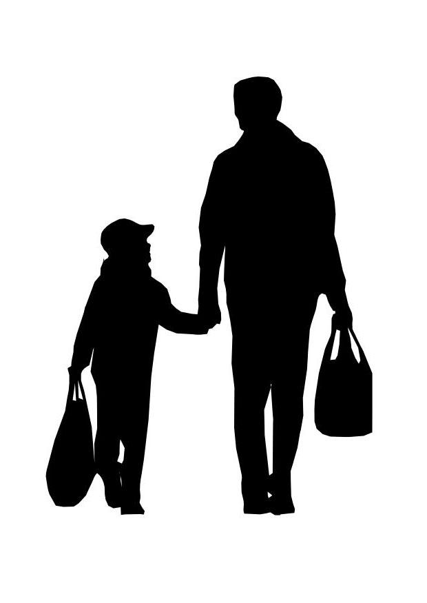 pai com filho Página para colorir pai com filho