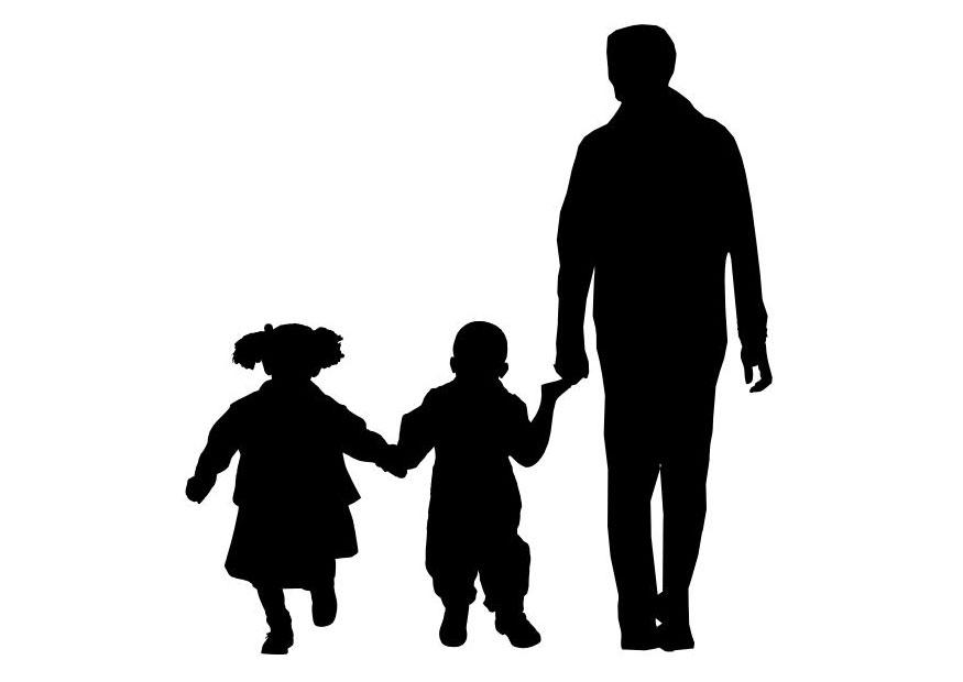 pai com filho e filha Página para colorir pai com filho e filha