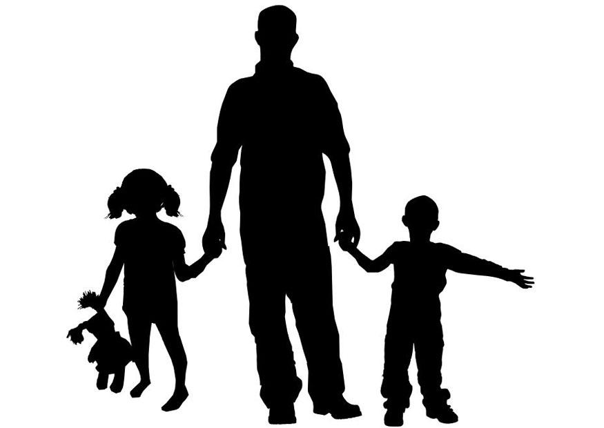 pai com os filhos Página para colorir pai com os filhos