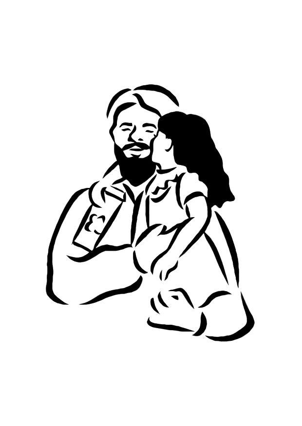 pai e filha Página para colorir pai e filha