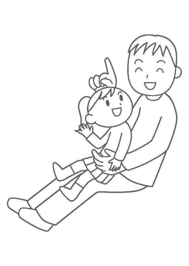 pai e filho Página para colorir pai e filho