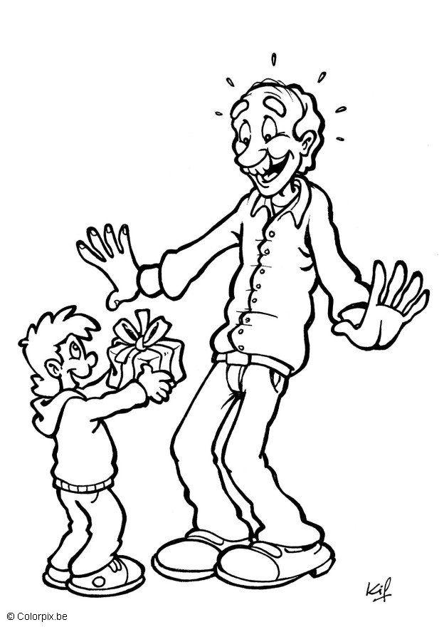 pai e filho Página para colorir pai e filho