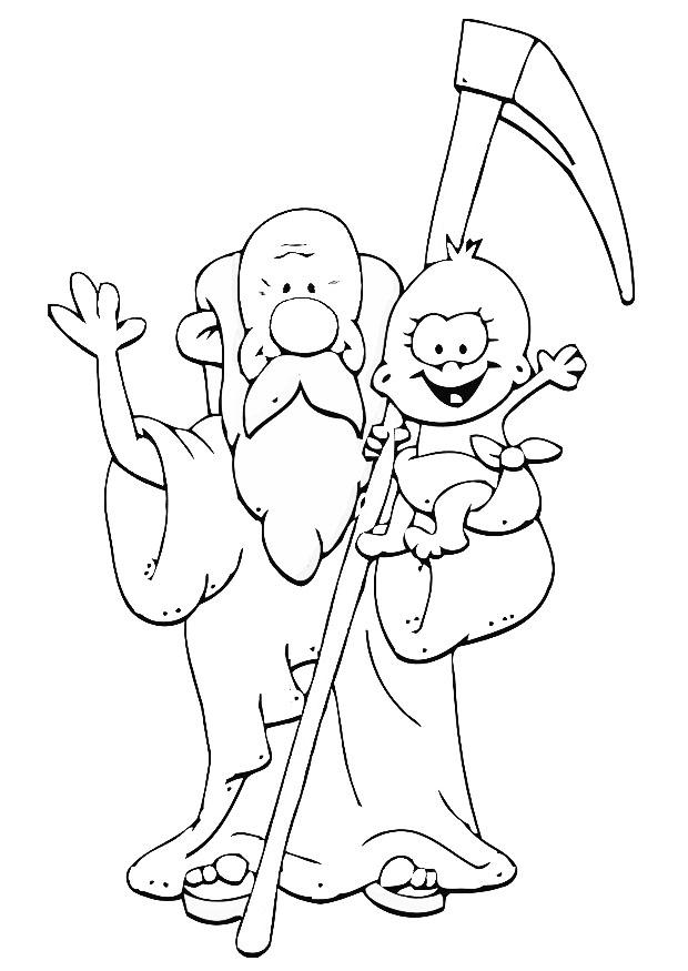 pai tempo Página para colorir pai tempo