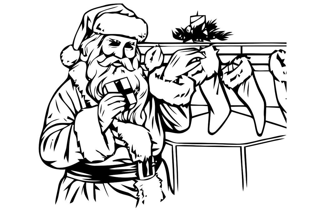 papai noel Página para colorir papai noel