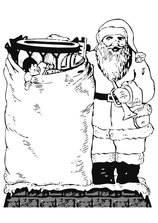 papai noel com brinquedos Página para colorir papai noel com brinquedos