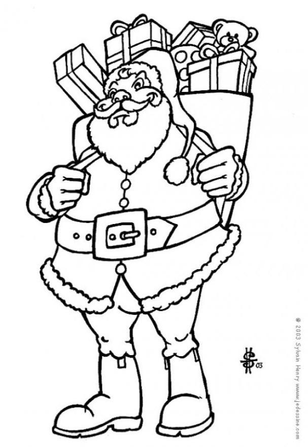 papai noel com presentes Página para colorir papai noel com presentes