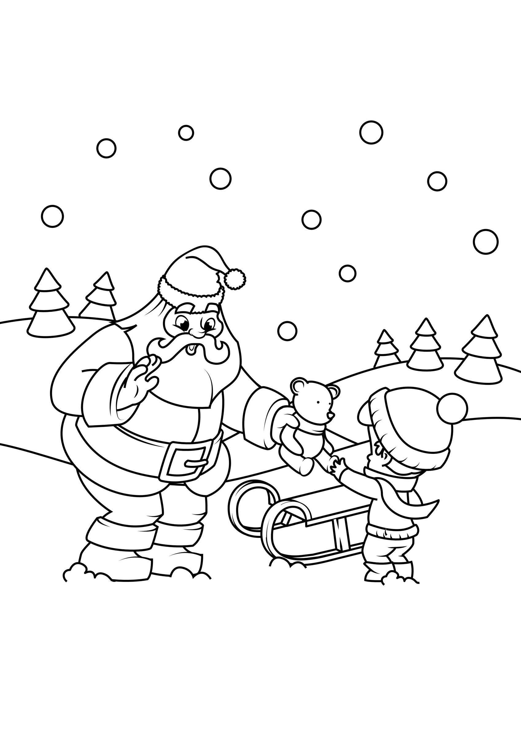 papai noel dA¡ um pacote Página para colorir papai noel dA¡ um pacote