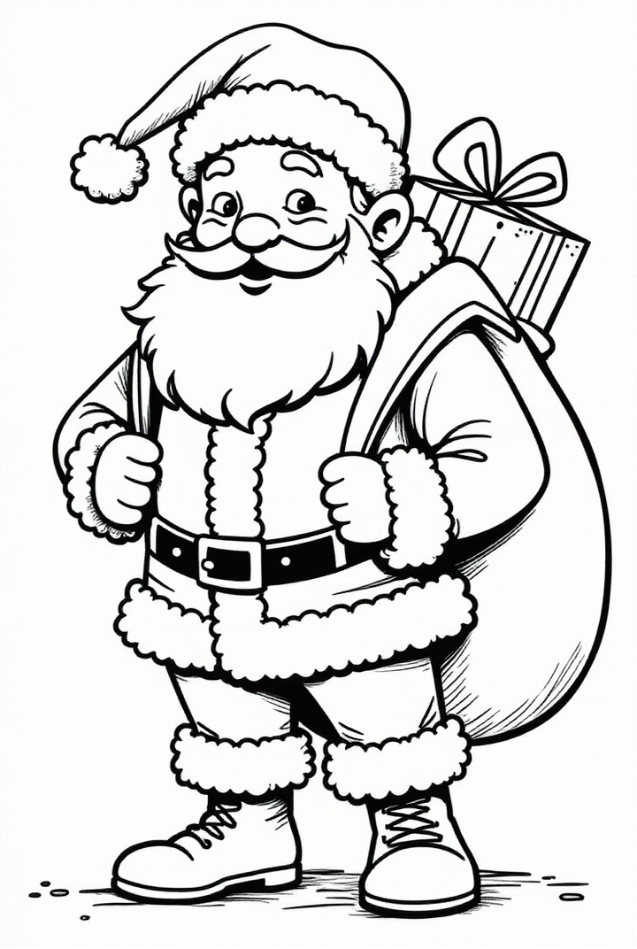 papai noel na estrada Página para colorir papai noel na estrada