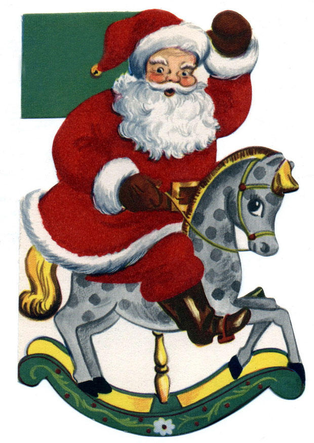 papai noel no cavalinho de balaA§o imagem papai noel no cavalinho de balaA§o