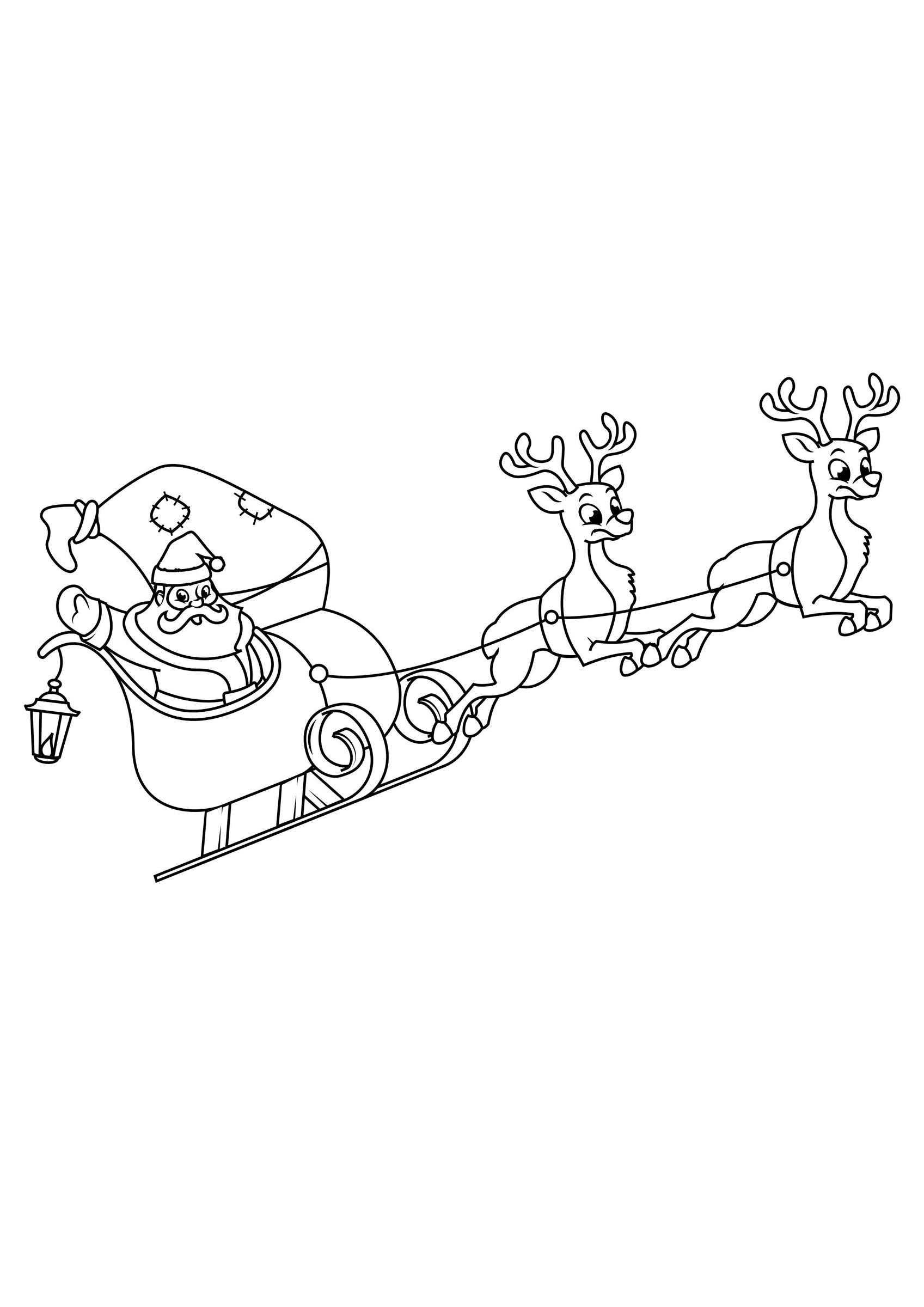 papai noel no trenA³ Página para colorir papai noel no trenA³