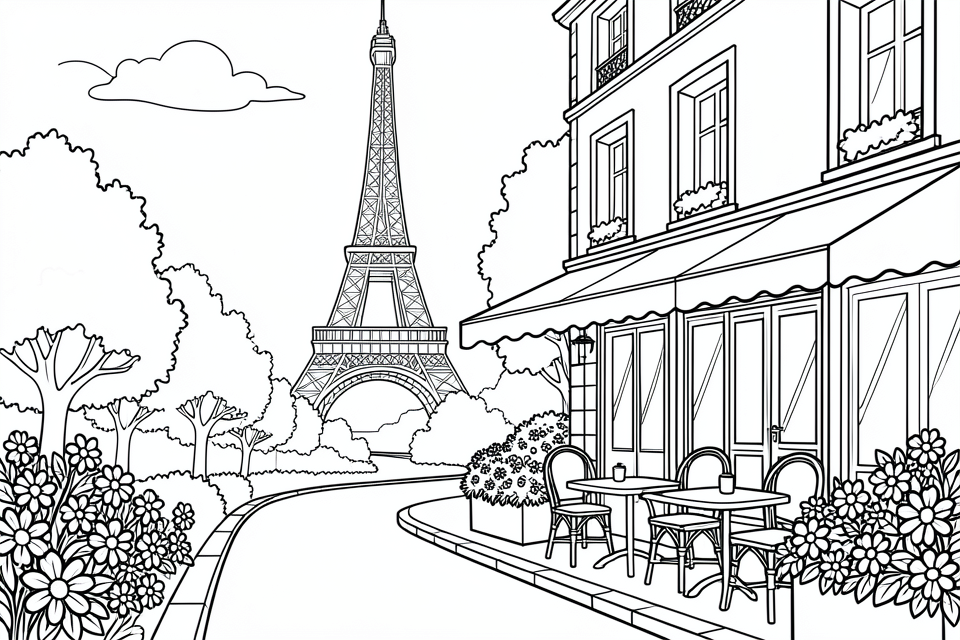 paris, franA§a Página para colorir paris, franA§a