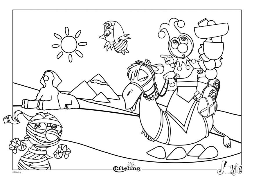 Página para colorir parque efteling - egito