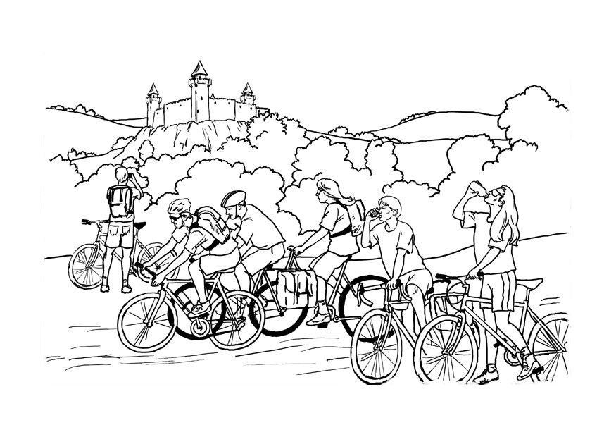 passeio de bicicleta Página para colorir passeio de bicicleta
