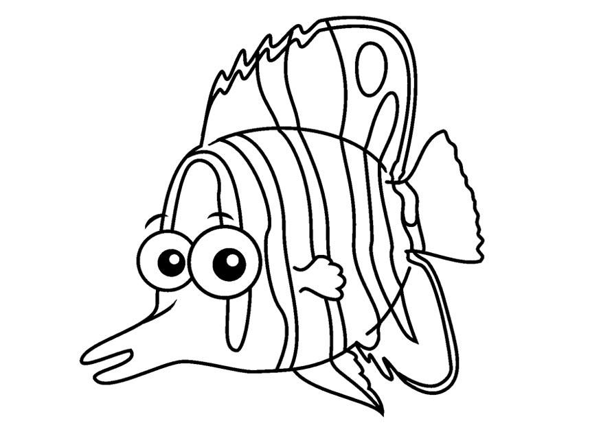 Página para colorir peixe borboleta 