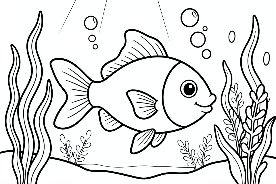 peixes na A¡gua Página para colorir peixes na A¡gua