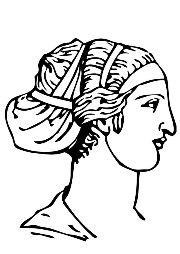 penteado grego Página para colorir penteado grego