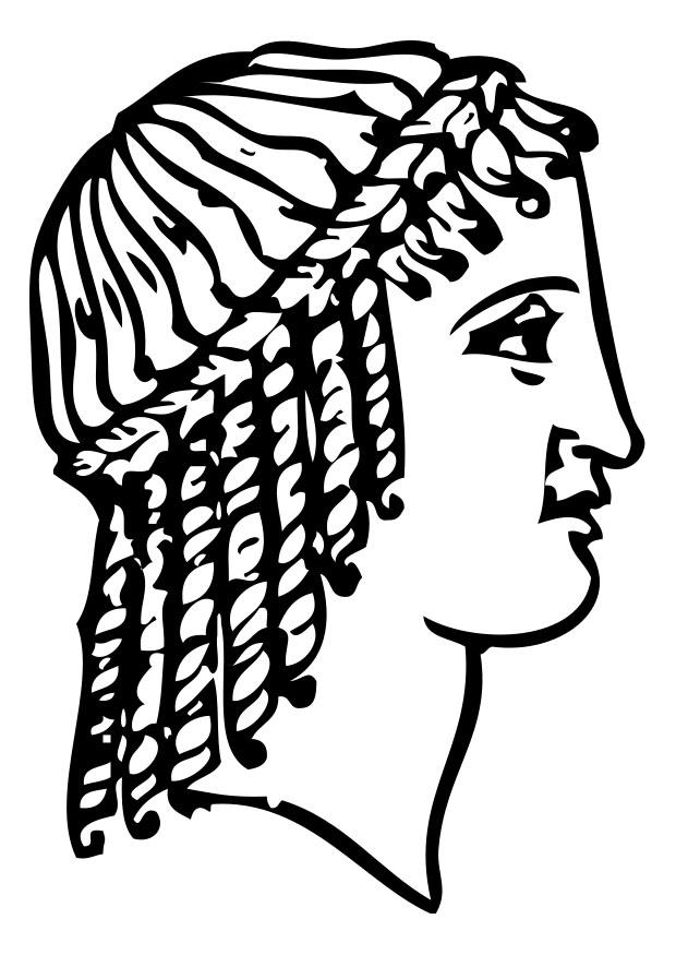 penteado grego Página para colorir penteado grego