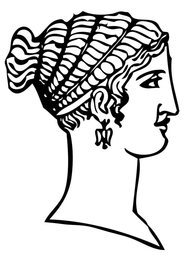 penteado grego Página para colorir penteado grego