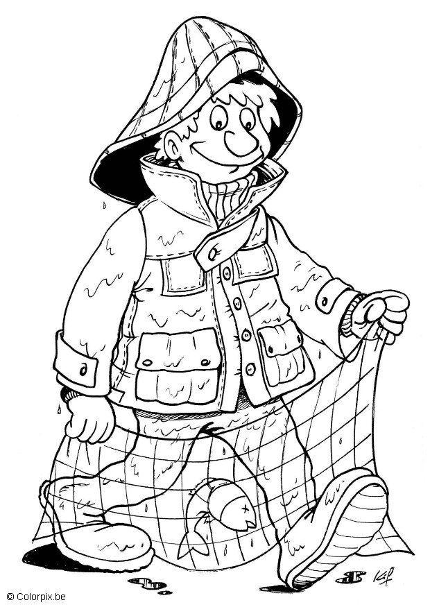 pescador Página para colorir pescador