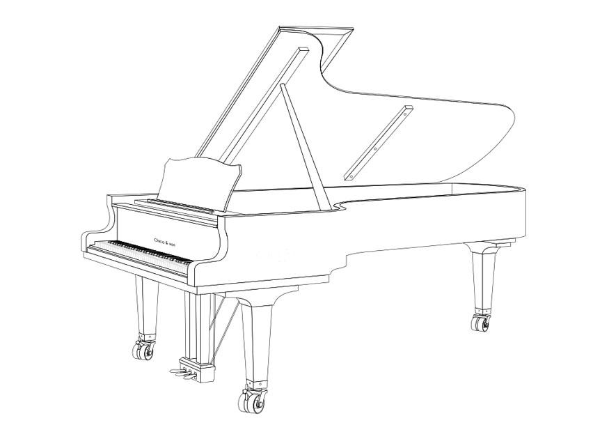 piano de cauda Página para colorir piano de cauda