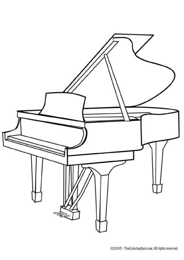 piano de cauda Página para colorir piano de cauda