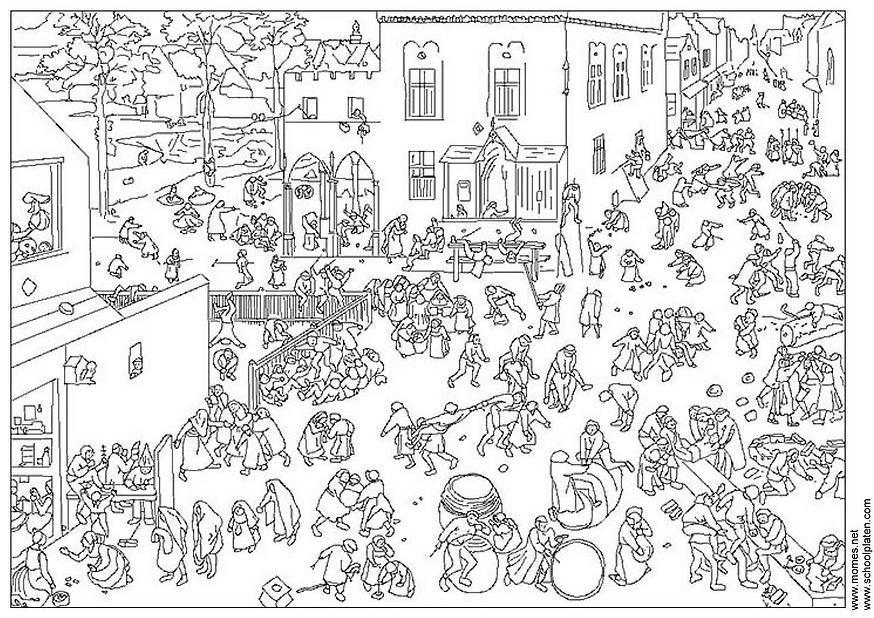 Página para colorir pieter bruegel