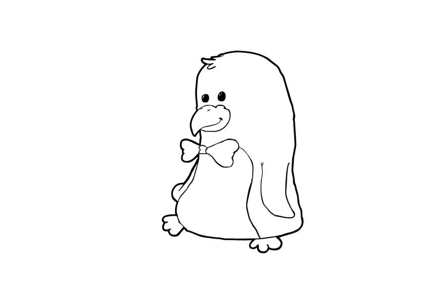 pinguim Página para colorir pinguim