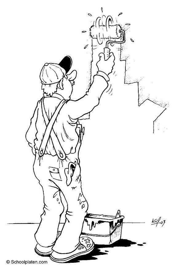 pintor Página para colorir pintor