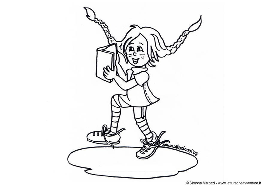 pippi meia-longa Página para colorir pippi meia-longa