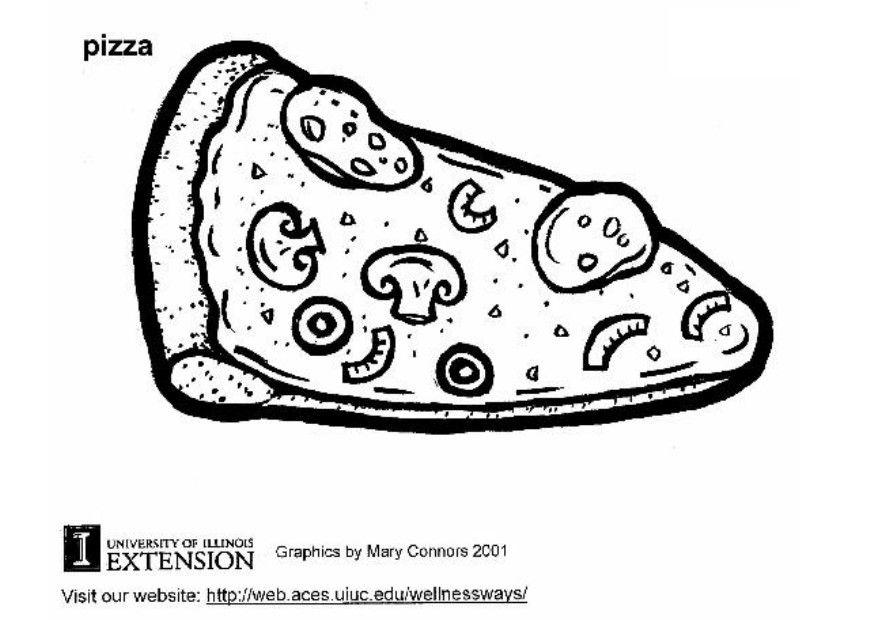 pizza Página para colorir pizza