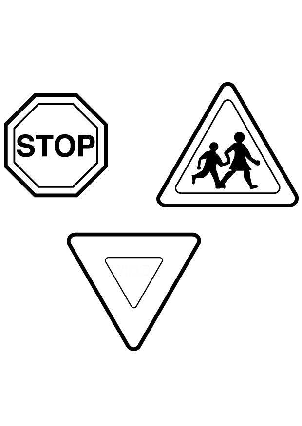 placas de trA¢nsito Página para colorir placas de trA¢nsito