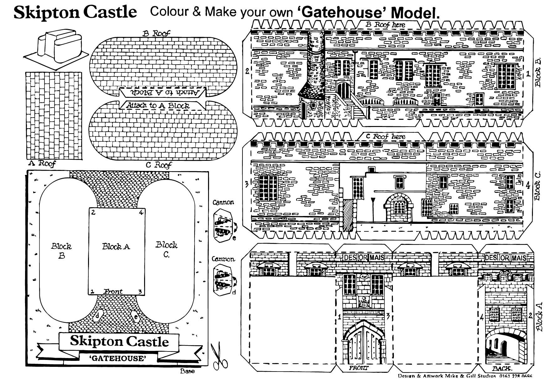 portAµes do castelo de skipton Página para colorir portAµes do castelo de skipton