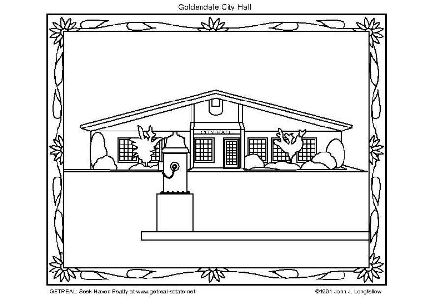 prefeitura americana Página para colorir prefeitura americana
