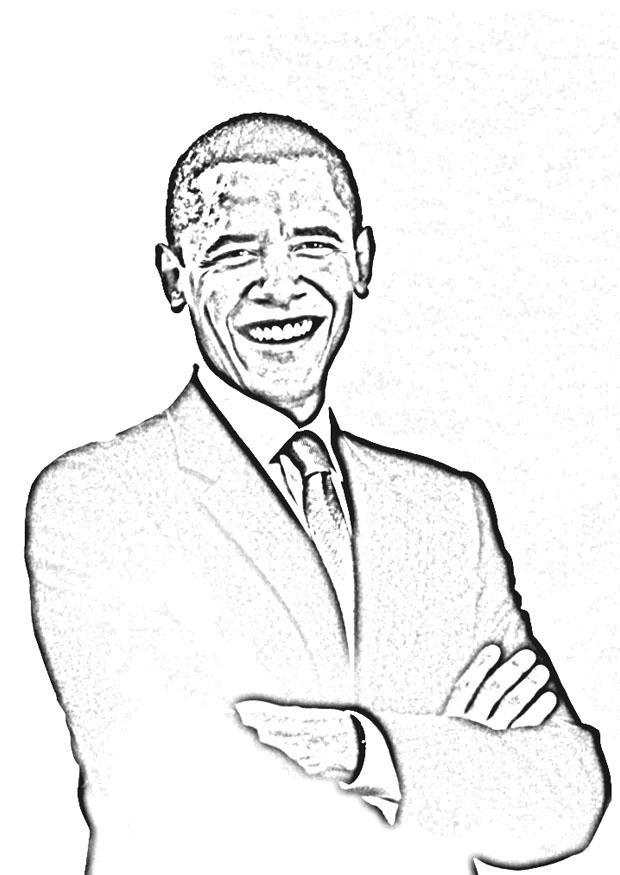 president obama Página para colorir president obama