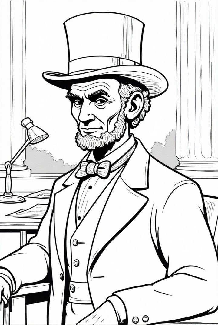 presidente abraham lincoln Página para colorir presidente abraham lincoln