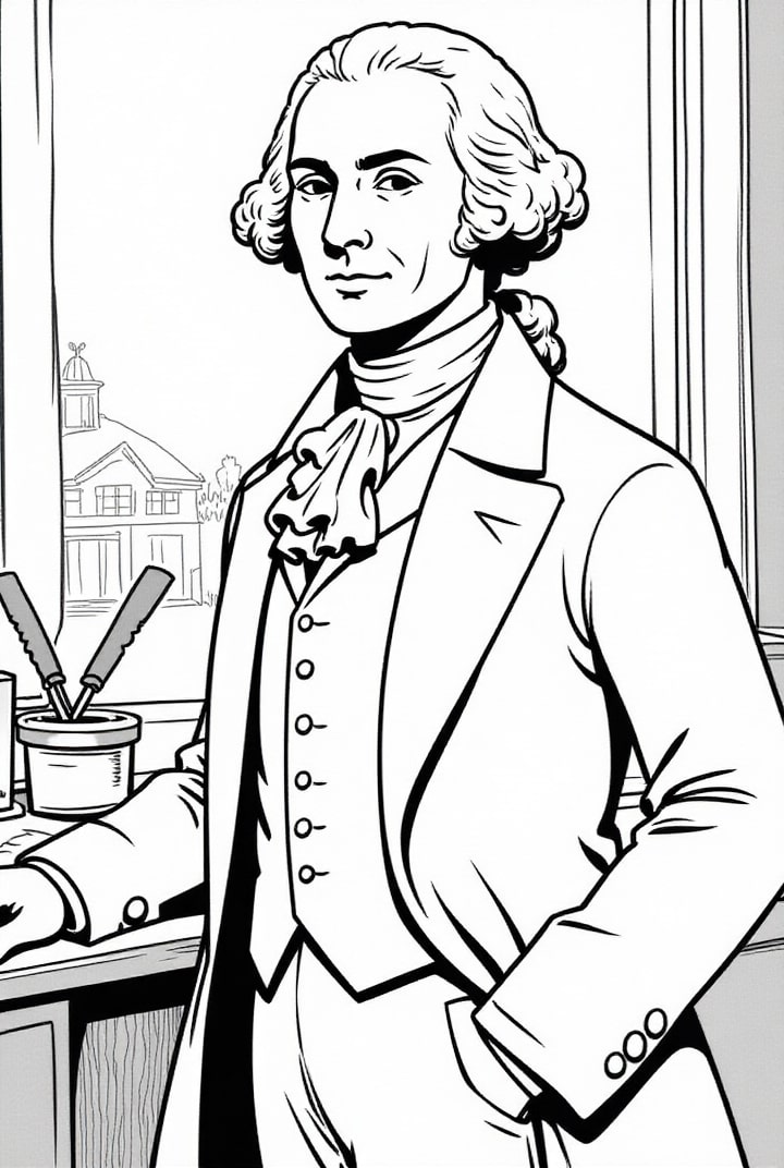 presidente george washington Página para colorir presidente george washington
