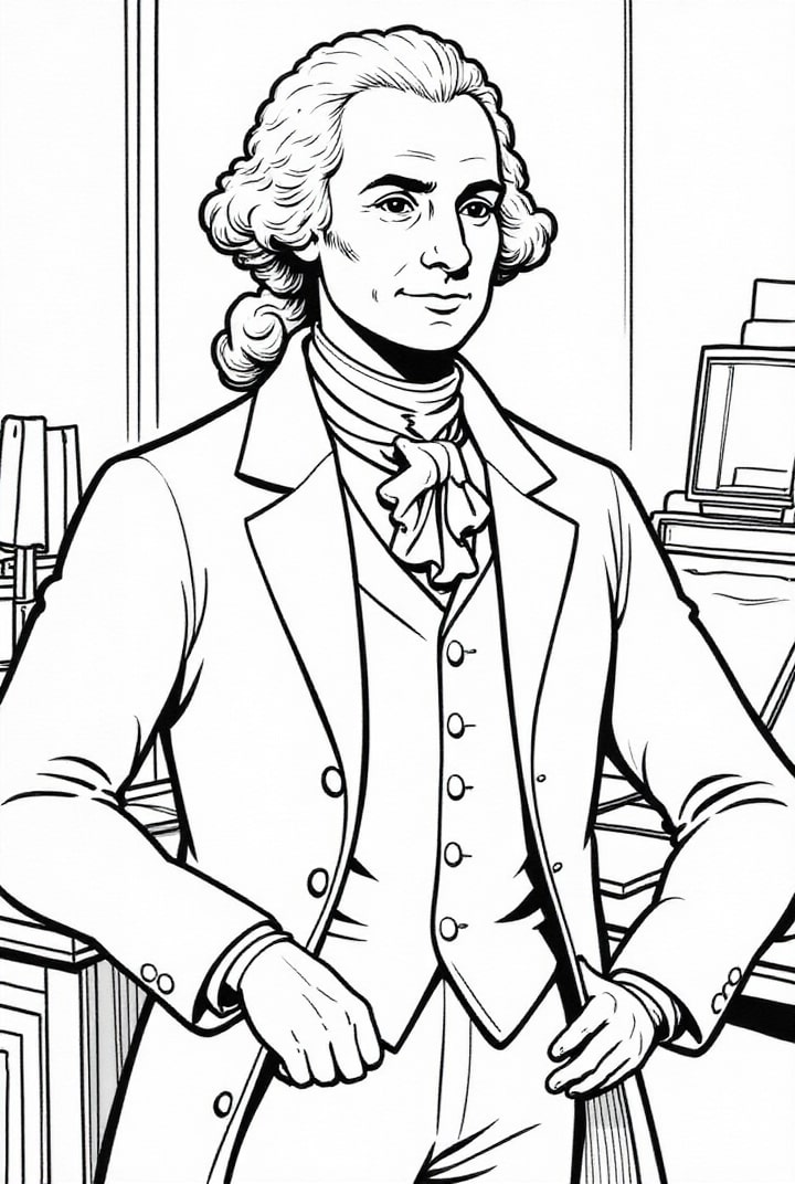 Página para colorir presidente george washington