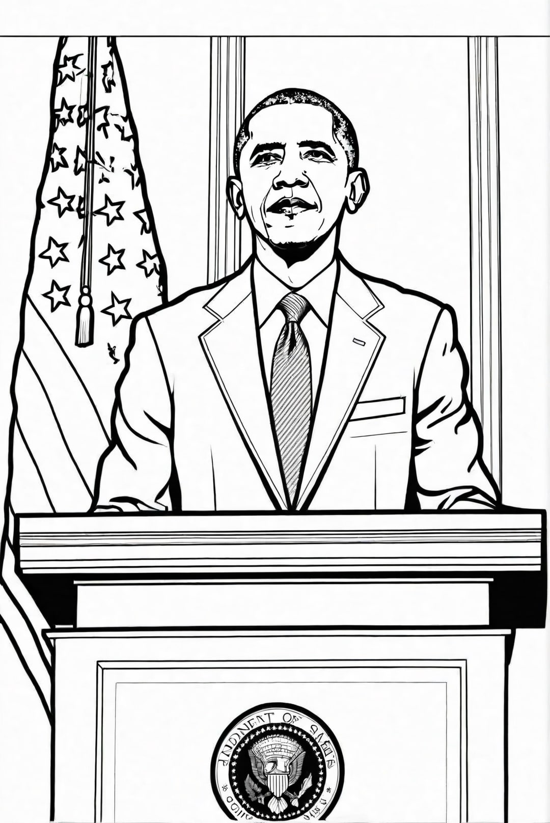presidente obama Página para colorir presidente obama