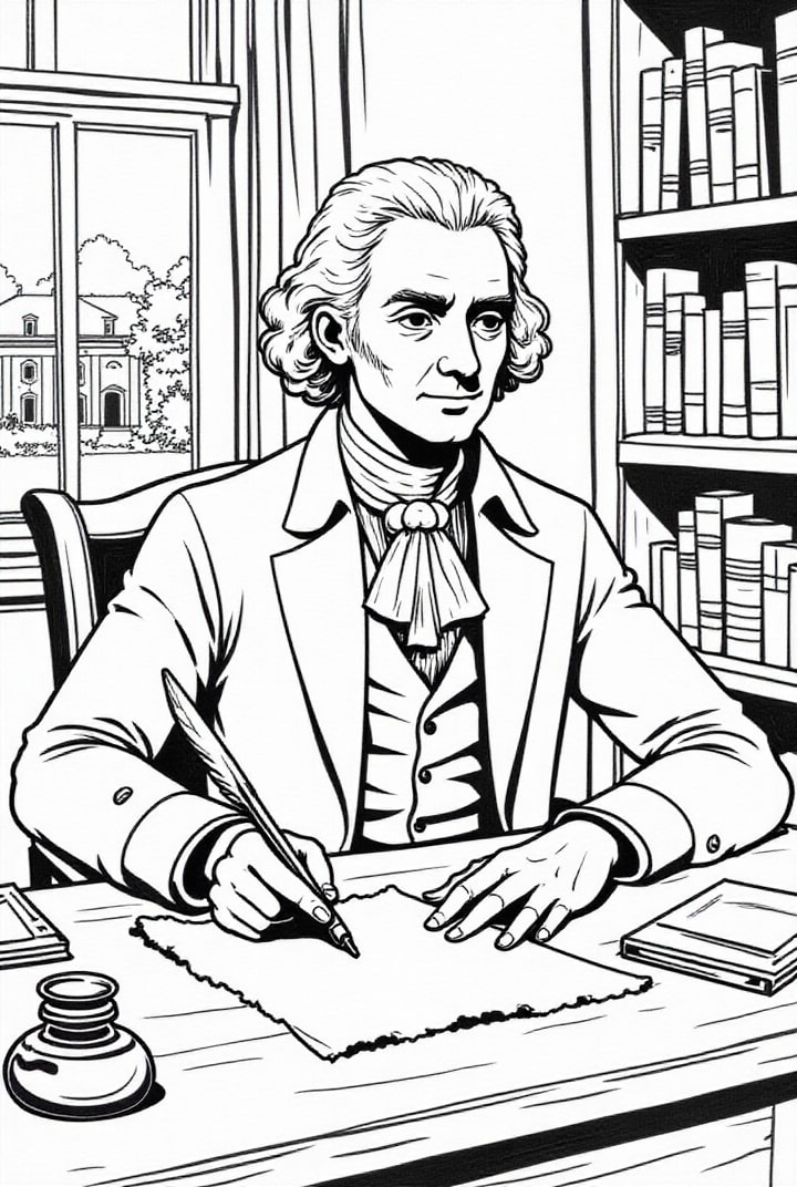 presidente thomas jefferson Página para colorir presidente thomas jefferson
