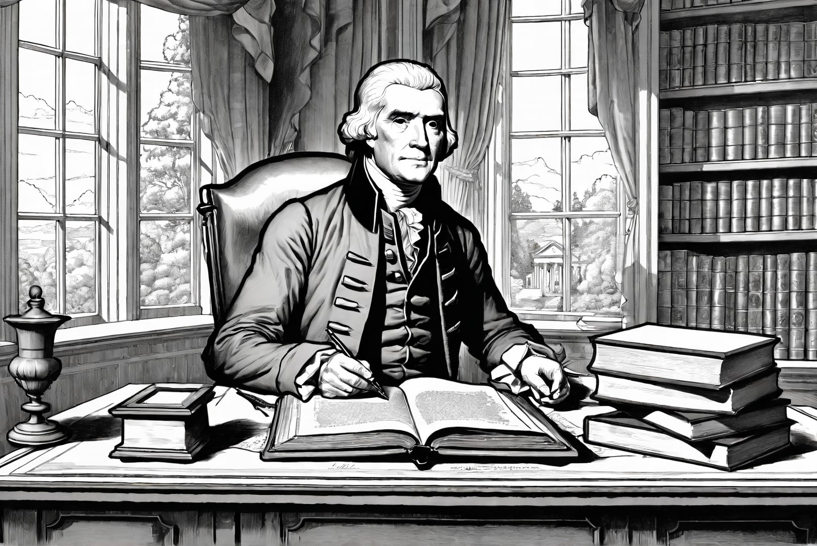 presidente thomas jefferson Página para colorir presidente thomas jefferson
