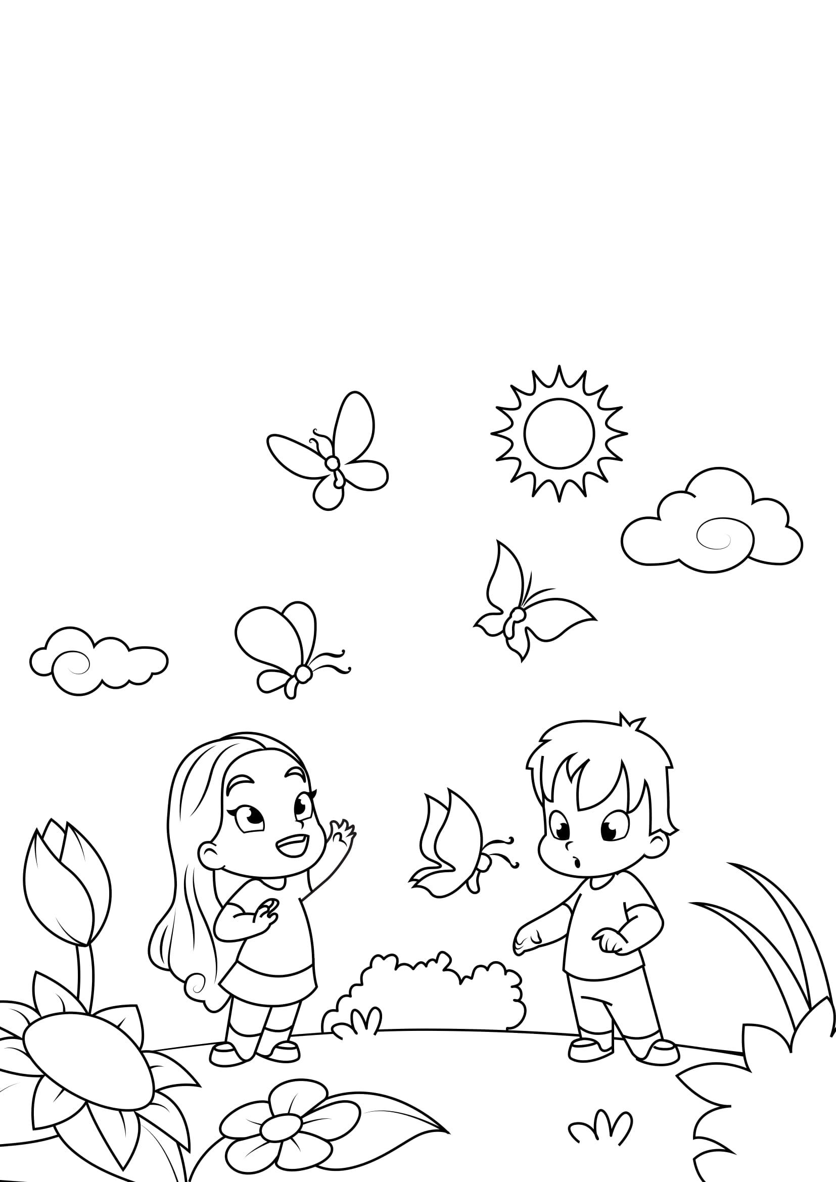 Página para colorir primavera, o verA£o estA¡ chegando