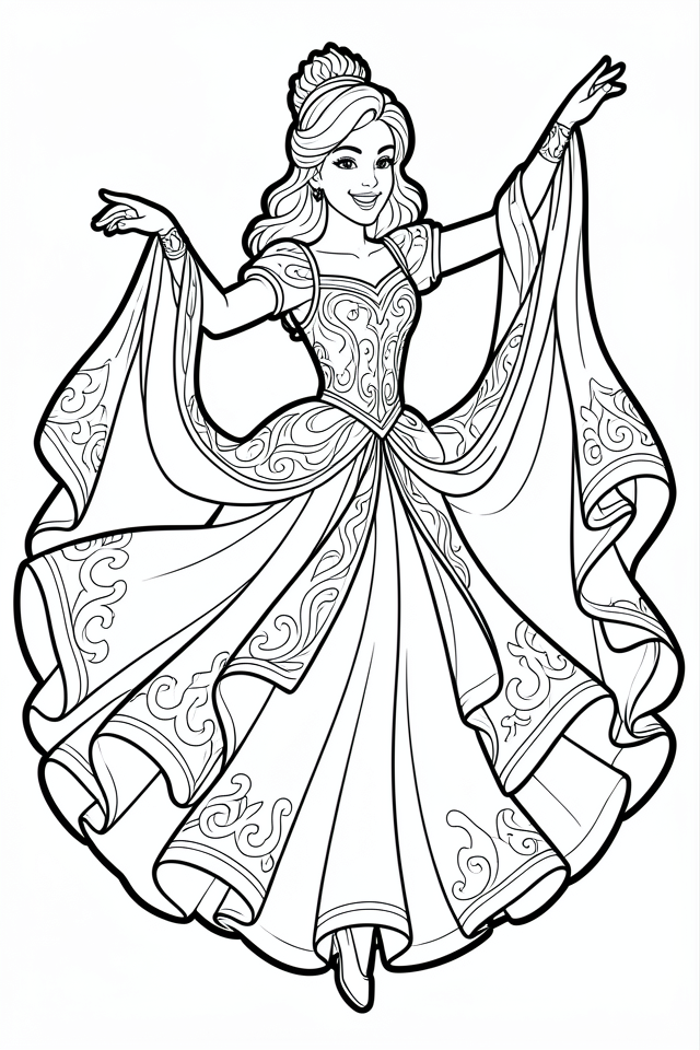 princesa danA§arina Página para colorir princesa danA§arina