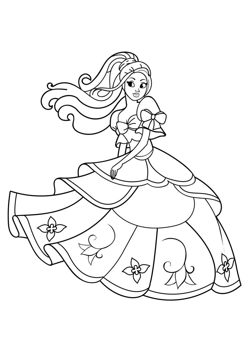 princesa estA¡ danA§ando Página para colorir princesa estA¡ danA§ando
