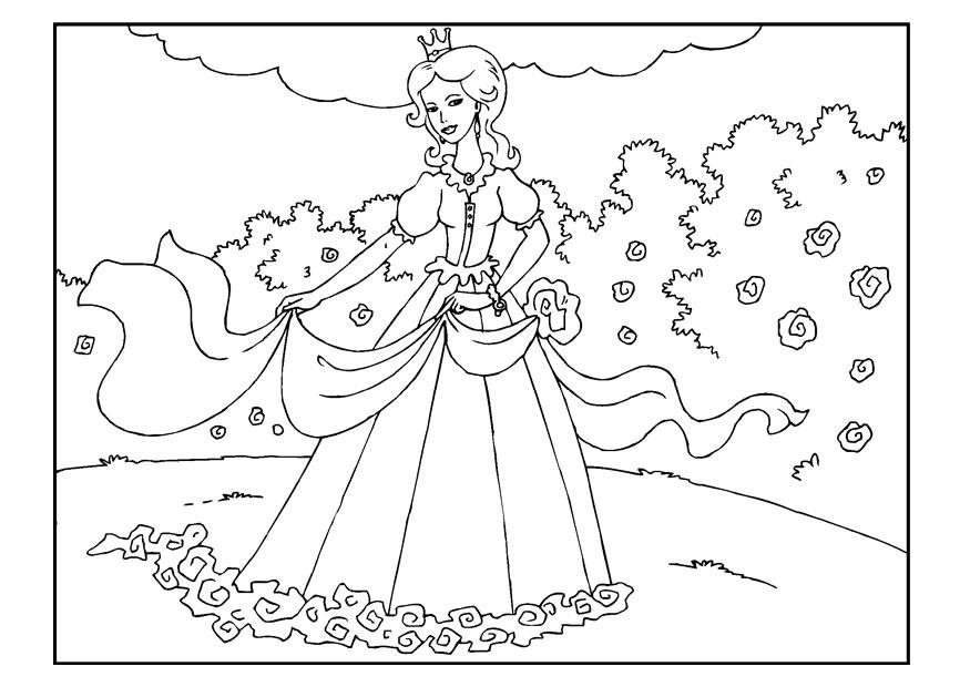 princesa no jardim Página para colorir princesa no jardim