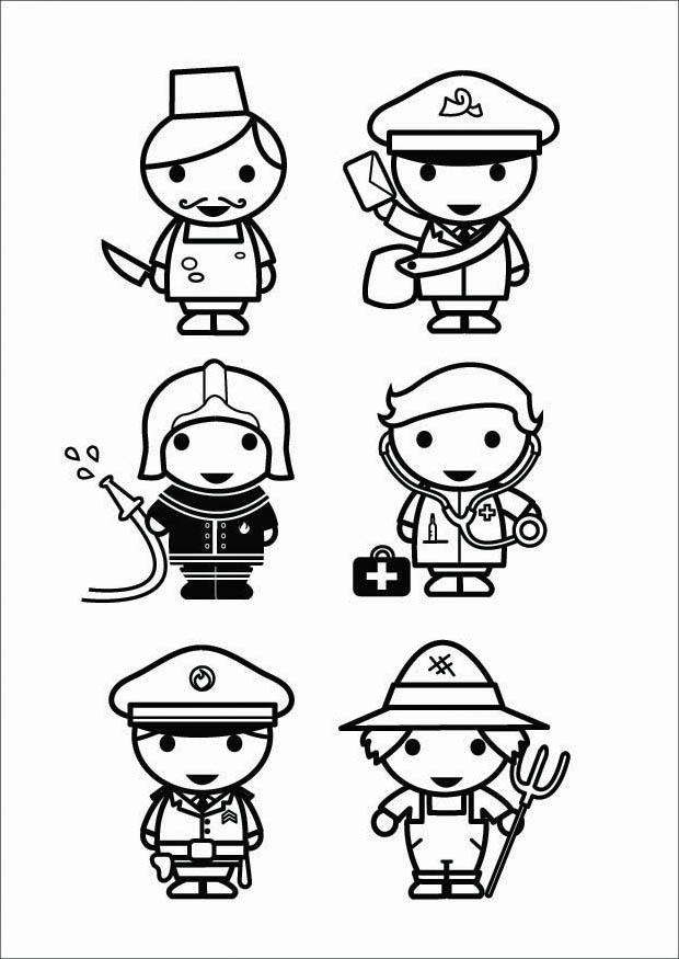 Página para colorir profissAµes