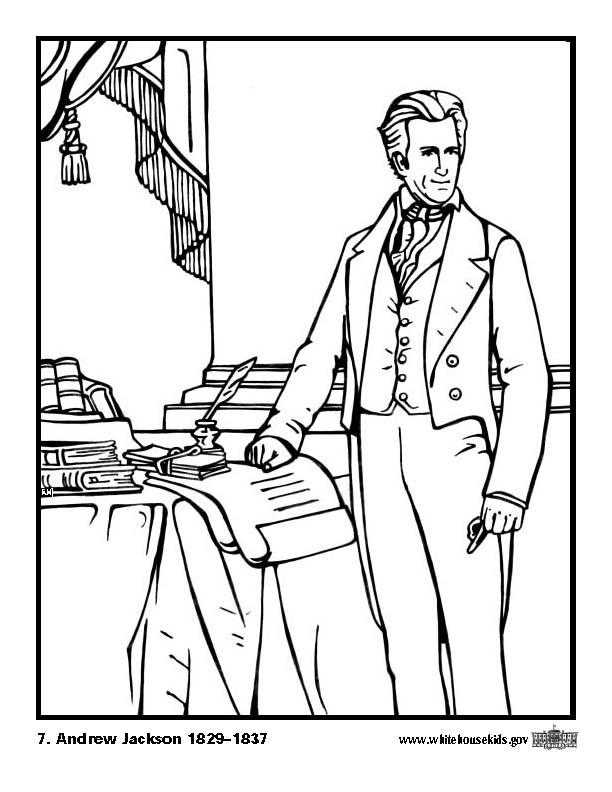 Página para colorir 07 andrew jackson