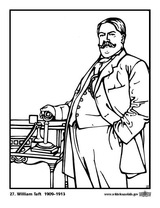 Página para colorir 27 william taft