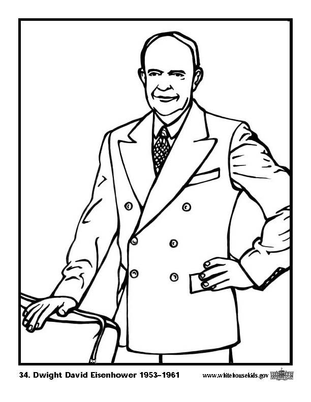 Página para colorir 34 dwight david eisenhower