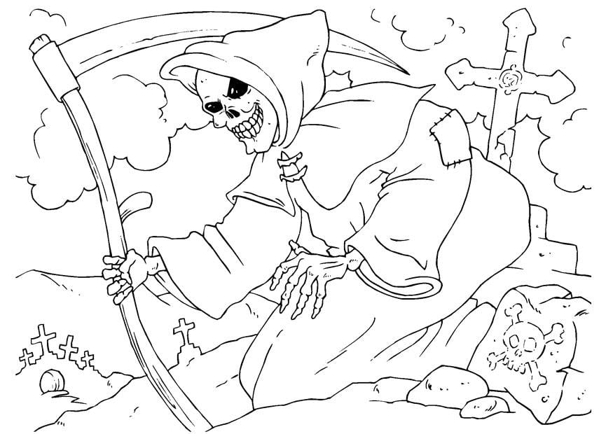 Página para colorir a morte